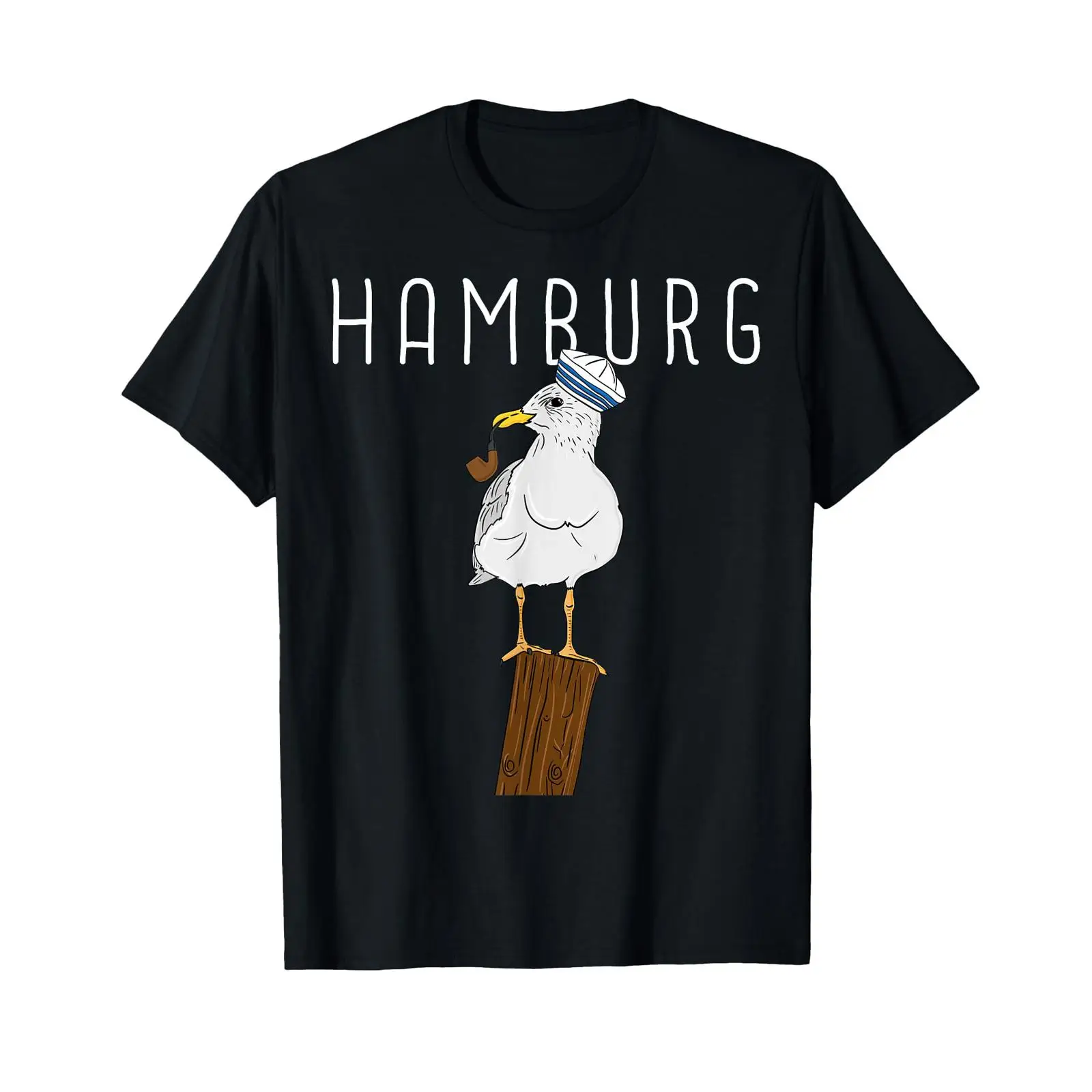 Vintage Fashion Hamburg - Maglietta vintage Moin Hamburg Spruch Möwe