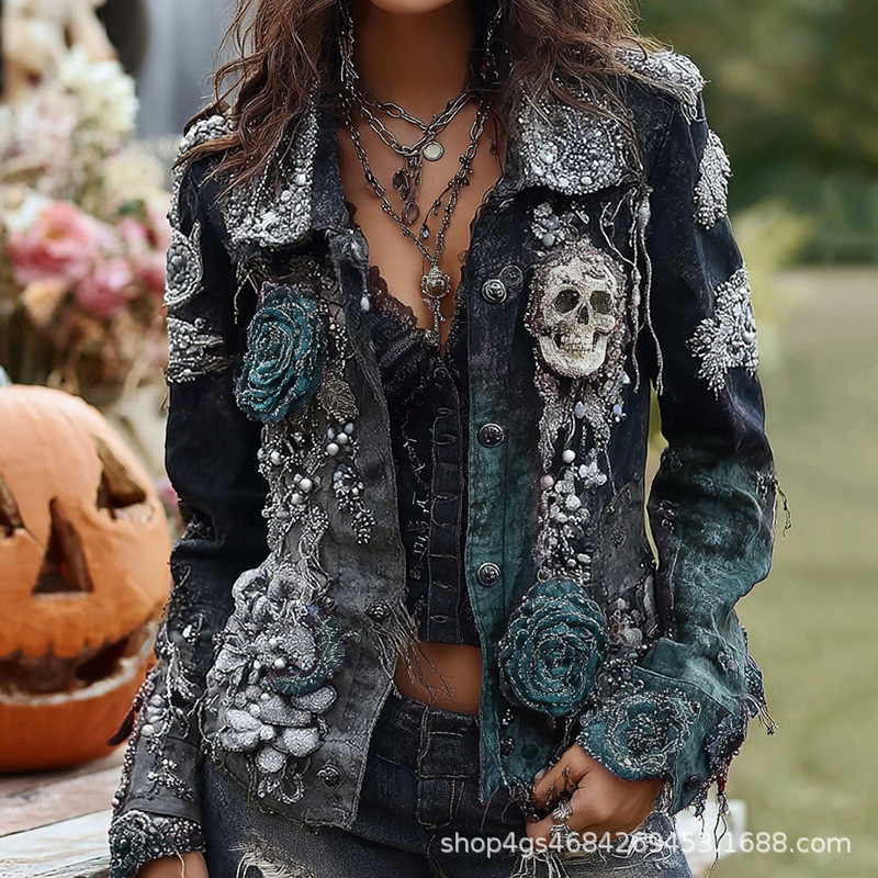 Vintage Fashion Stores - Giacca Gotica Punk con Teschio e