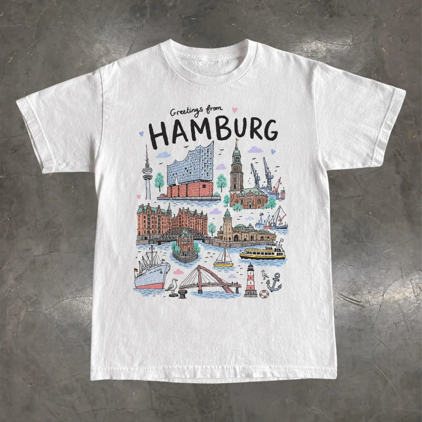 Vintage Fashion Hamburg - Maglietta Hamburg Germania Elbphilharmonie Souvenir di