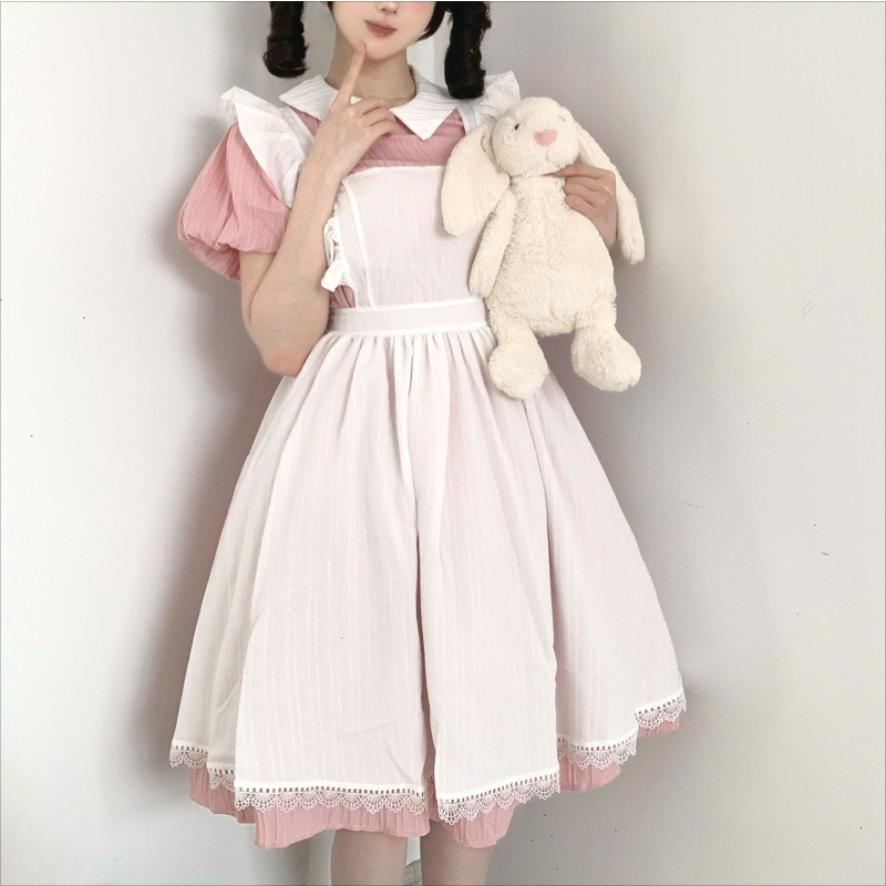 Abito lungo da cameriera rosa  - Vintage Fashion Dresses recensione e prezzo